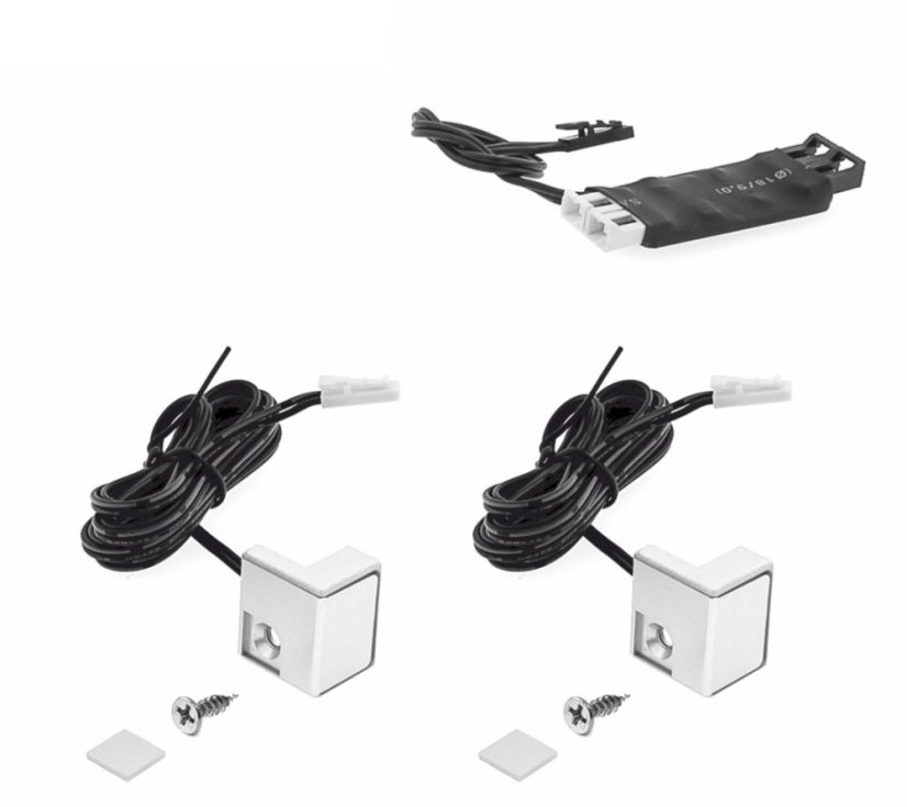 Vypínač BED DUO rohový stiskací se stmíváním - aluminium