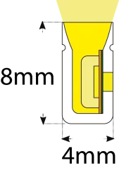 Neon LED pásek 4x8mm neutrální bílá 120led/m 8W/m 12V 5m