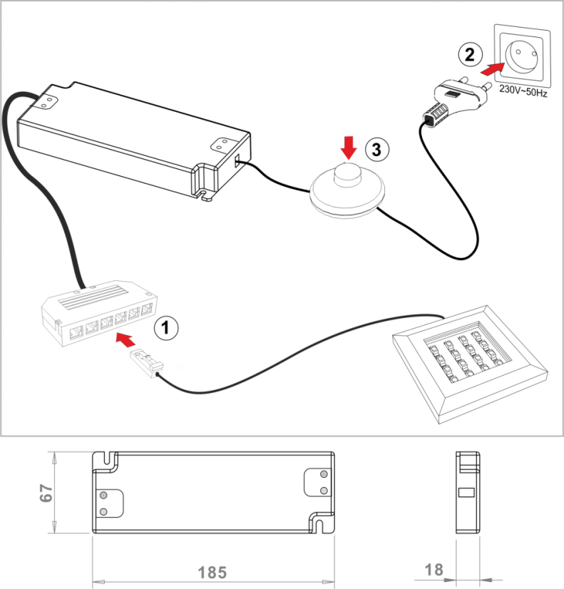 LED napáječ IP20 FURNIKA 50W 12V