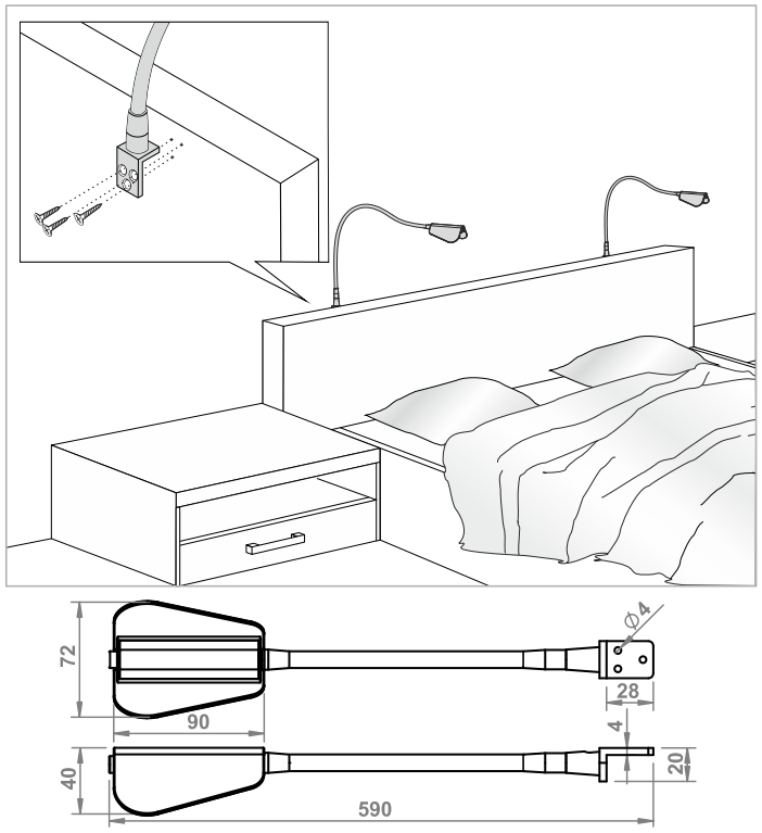 BUTTERFLY S - černá - studená bílá