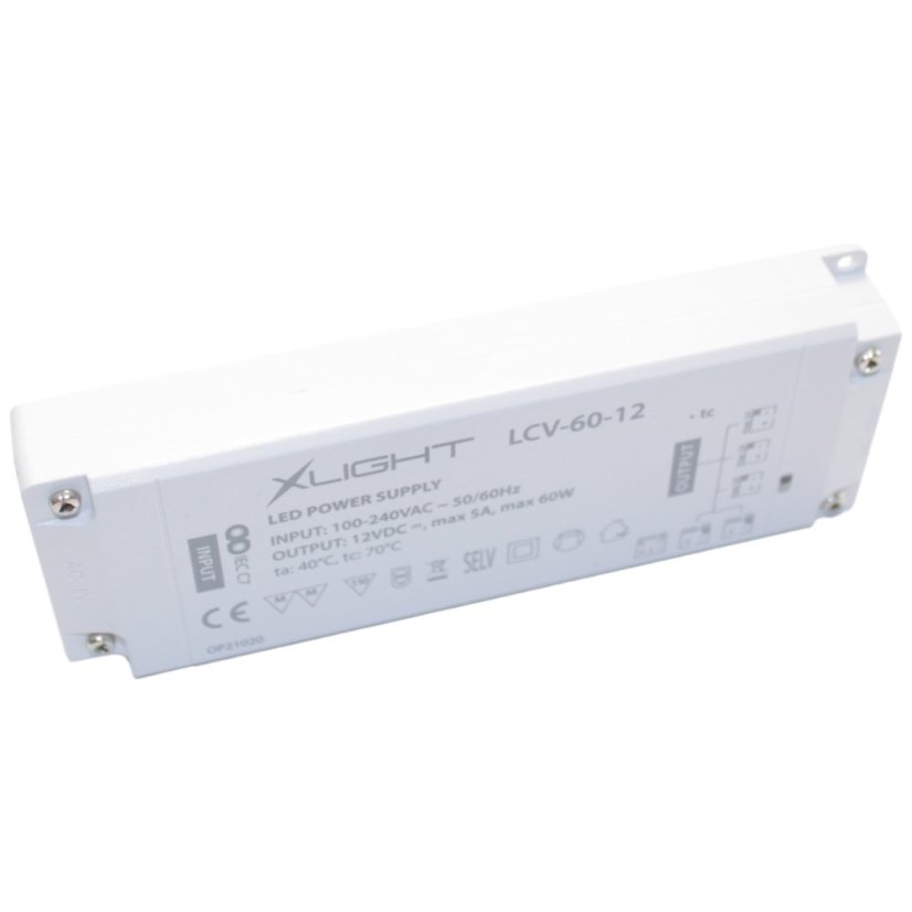 XLIGHT LED napáječ 60W 12V (LCV-60-12) s přívodním kabelem 1,5m