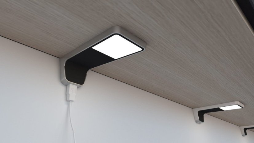 LENA 2 USB - černá/aluminium - neutrální bílá