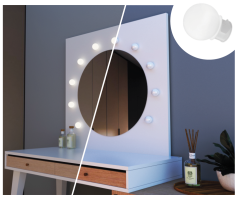 BULB MIRROR - bílá - neutrální bílá