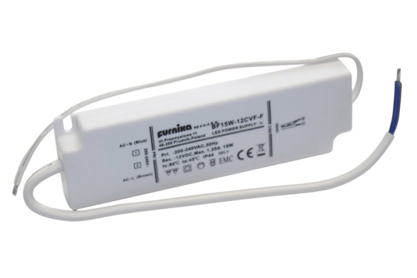 LED napáječ IP44 FURNIKA 15W 12V bez konektoru IP44