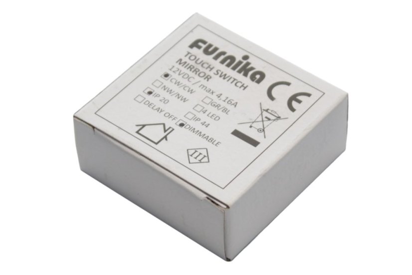 Vypínač za zrcadlo stmívací dotykový se symbolem FURNIKA - studená bílá