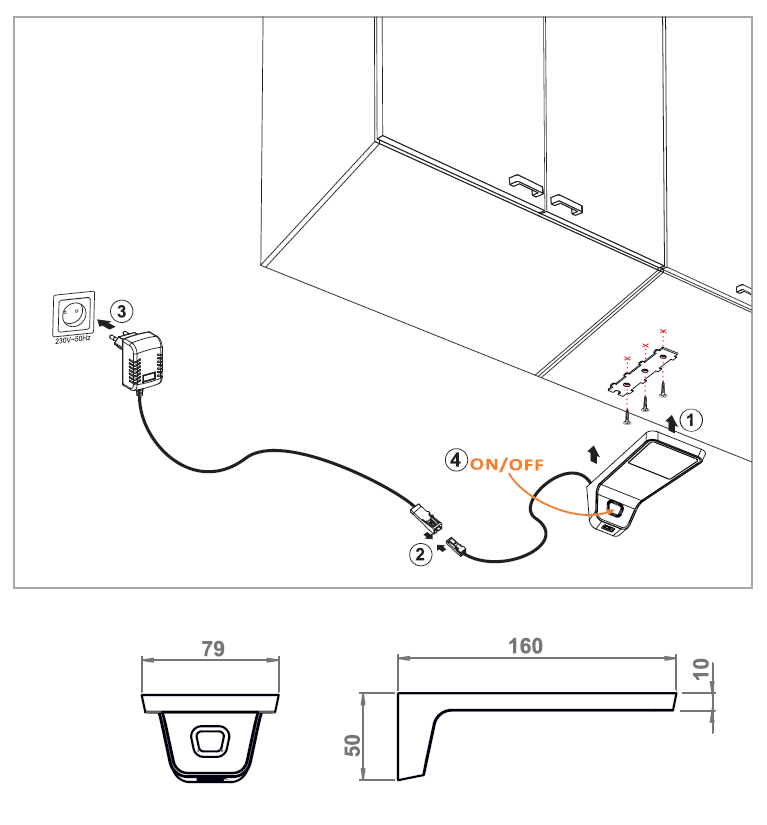 LENA 2 USB - bílá/aluminium - neutrální bílá