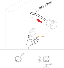Vypínač 230V bezdotykový na mávnutí zápustný FURNIKA