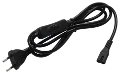 Kabel C7 s vypínačem a vidlicí 1,5m černý pro LED napáječ XLIGHT