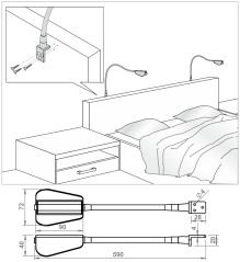 BUTTERFLY S - černá - studená bílá