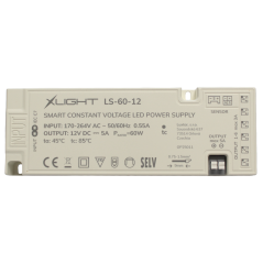 XLIGHT LED napáječ 60W 12V (LS-60-12) se senzorovým vstupem a mini led konektory