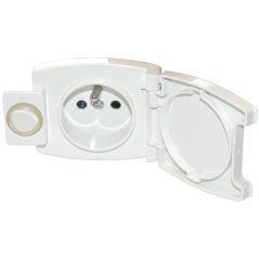 Koupelnová zásuvka s vypínačem IP44