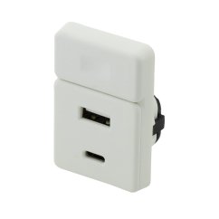 USB A-C DOUBLE nabíječka s vypínačem - bílá