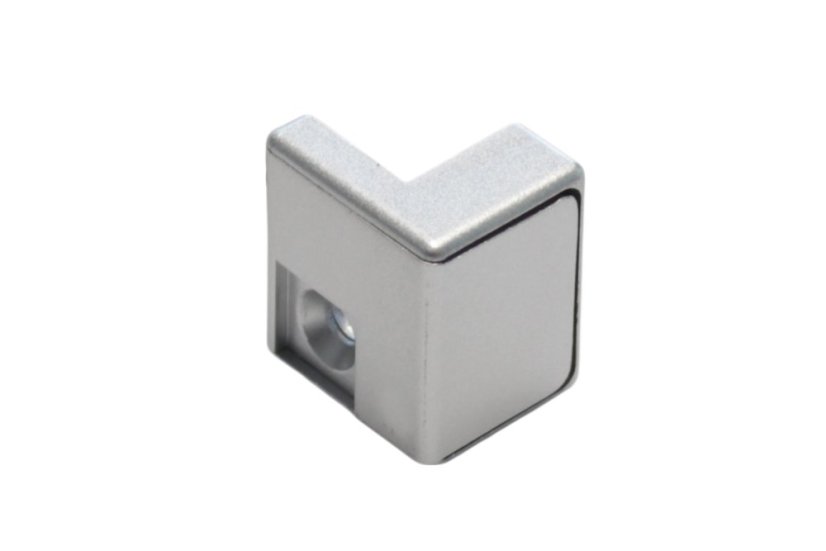 Vypínač BED-L - rohový stiskací - bez LED podsvícení - aluminium