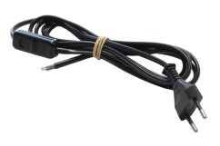 Kabel s vidlicí 2m s vypínačem - černý