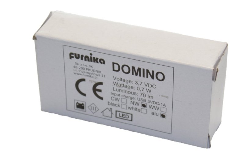 DOMINO - aluminium - neutrální bílá