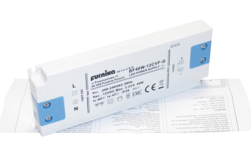 LED napáječ IP20 FURNIKA 40W 12V
