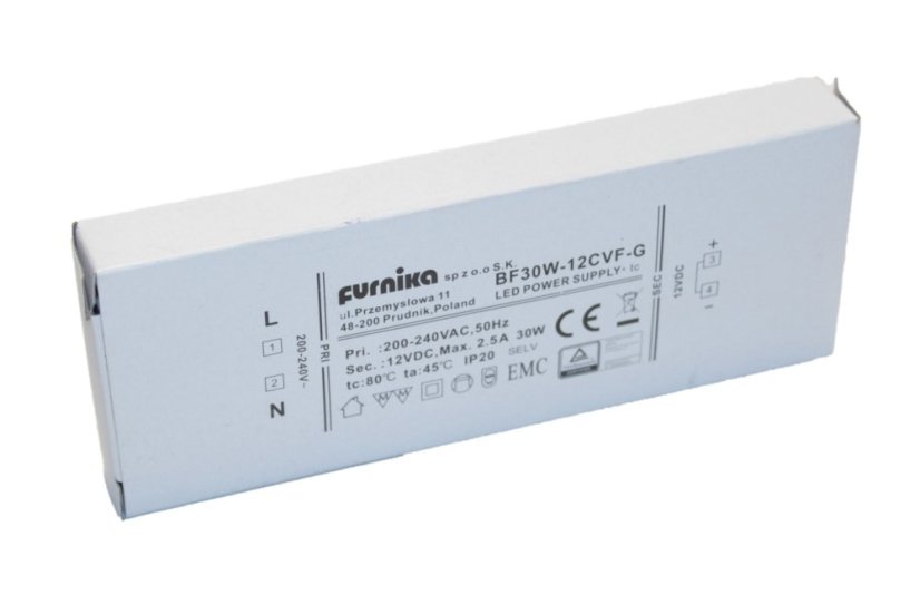 LED napáječ IP20 FURNIKA 30W 12V