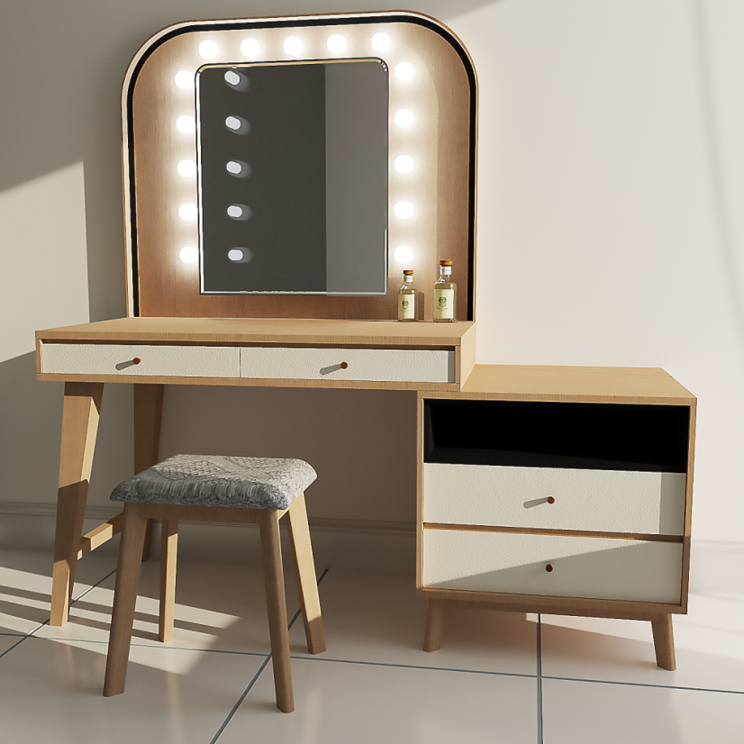 BULB MIRROR - bílá - neutrální bílá