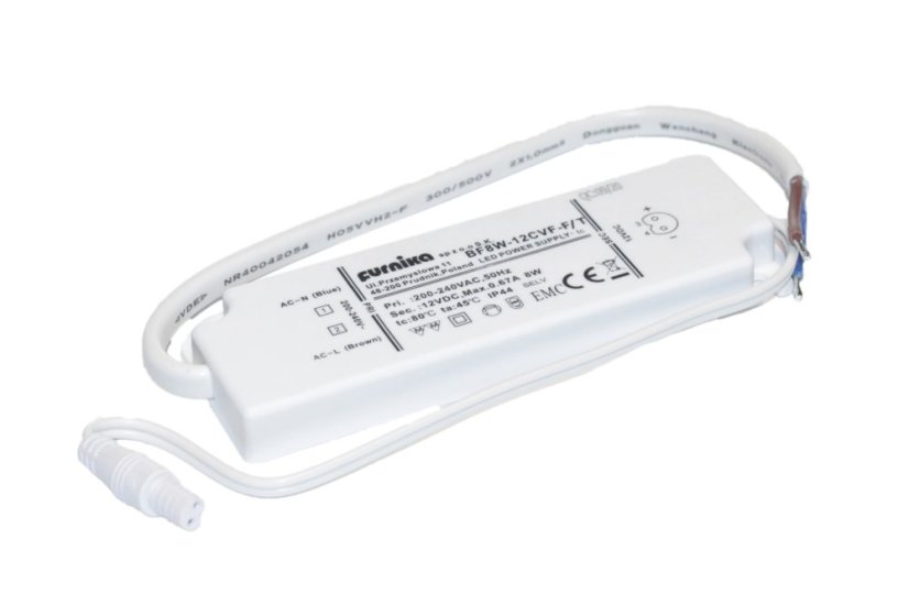 LED napáječ IP44 FURNIKA 8W 12V s IP44 konektorem
