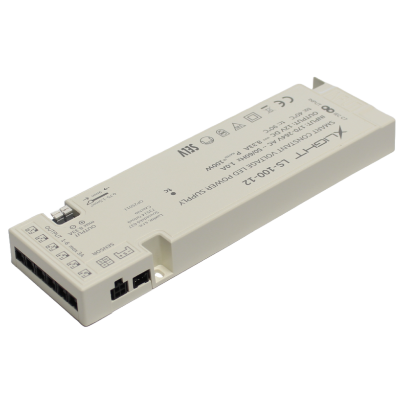 XLIGHT LED napáječ 100W 12V (LS-100-12) se senzorovým vstupem a mini led konektory