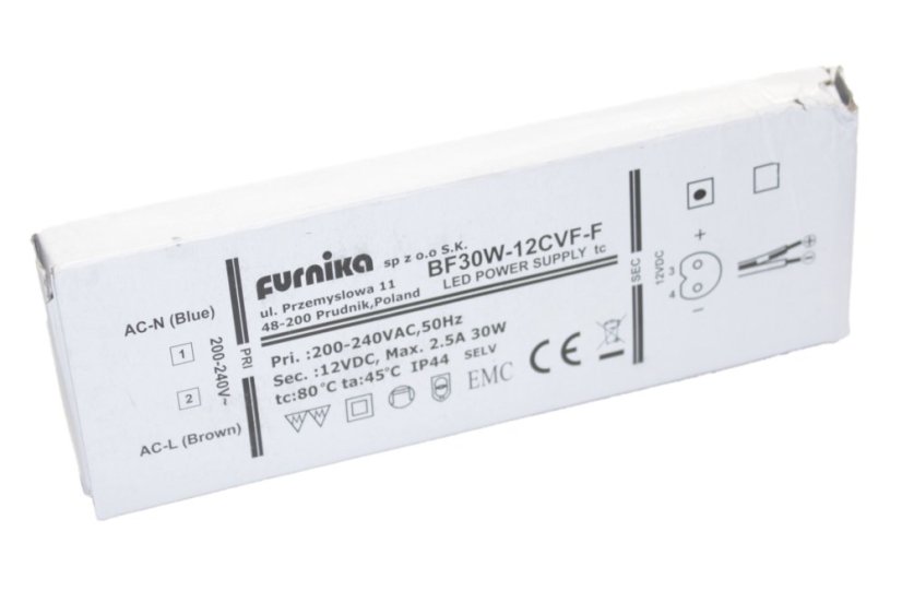 LED napáječ IP44 FURNIKA 30W 12V bez konektoru IP44