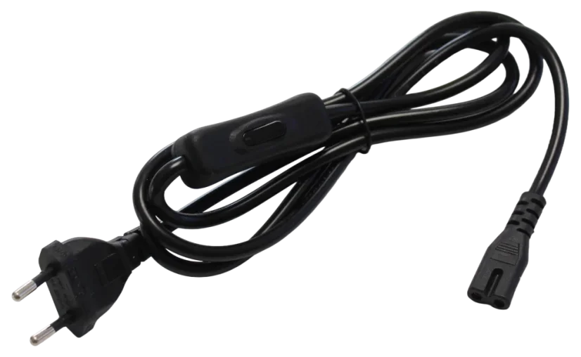 Kabel C7 s vypínačem a vidlicí 1,5m černý pro LED napáječ XLIGHT