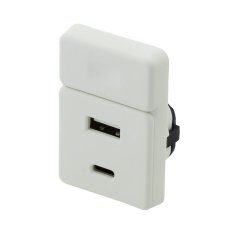 USB A-C DOUBLE nabíječka s vypínačem - bílá