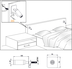 BELLA Q - dotyková - černá - neutrální bílá
