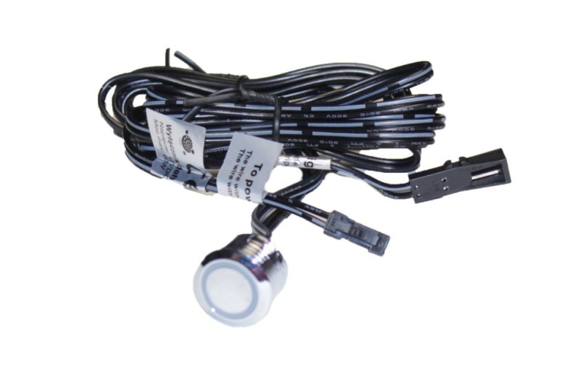 Vypínač dotykový zápustný 12V/60W, chrom/modrá