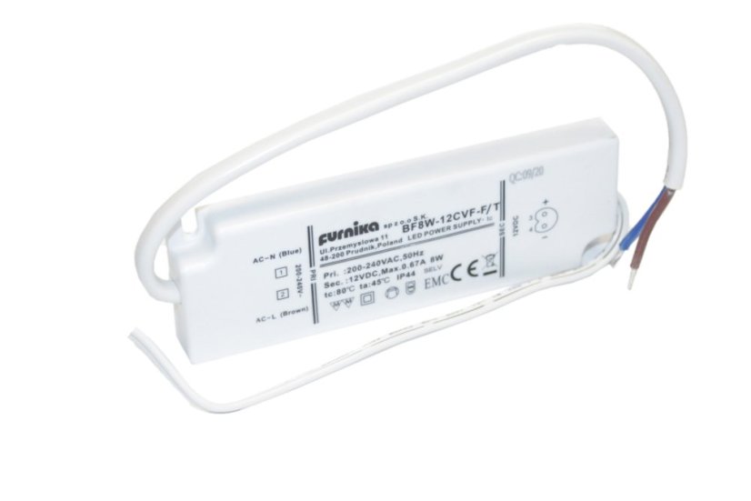 LED napáječ IP44 FURNIKA 8W 12V bez konektoru