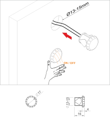 Vypínač 230V bezdotykový na mávnutí zápustný FURNIKA