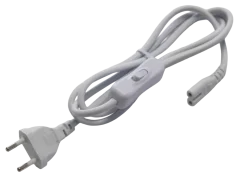 Kabel C7 s vypínačem a vidlicí 1,5m bílý pro LED napáječ XLIGHT
